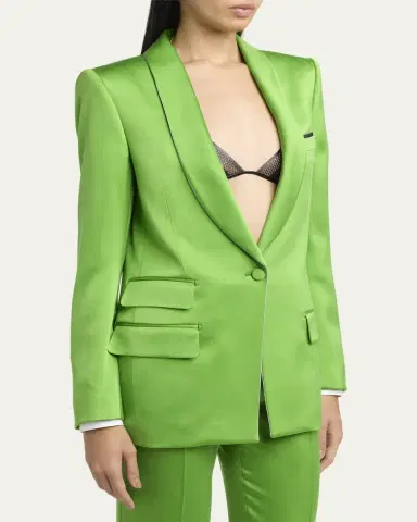 Tom Ford Single-Breasted Silk-Wool Blazer Jacket | Thumbnail 4