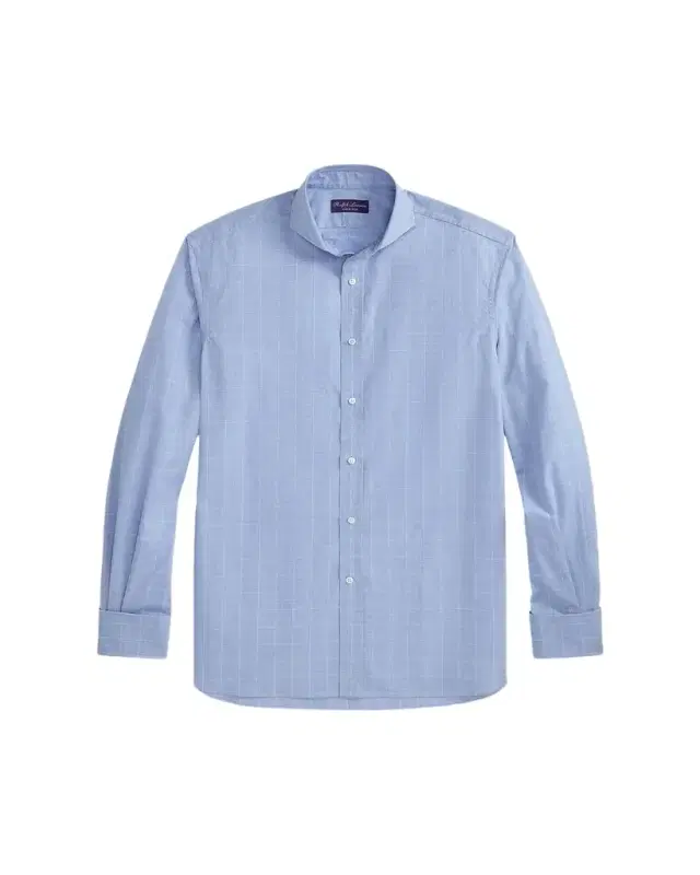 Men's Cotton Glen Check French Cuff Dress Shirt