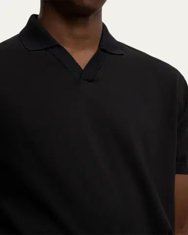 Ralph Lauren Purple Label Men's Cotton and Cashmere Short-Sleeve Polo Sweater | Thumbnail 5