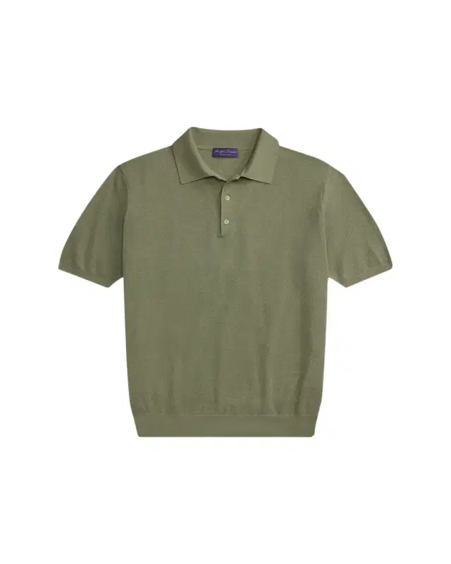 Ralph Lauren Purple Label Men's Silk-Blend Short-Sleeve Polo Sweater