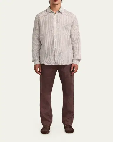 Frescobol Carioca Men's Cotton Stripe Button-Down Shirt | Thumbnail 2 Frescobol Carioca Men's Cotton Stripe Button-Down Shirt | Thumbnail 2