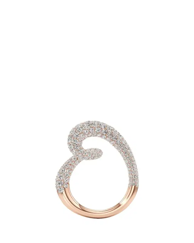 Unsaid Whirlwind Half Lab-Grown Diamond Pave Ring in 18K Rose Gold