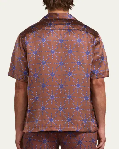 Frescobol Carioca Men's Silk Sol-Printed Short-Sleeve Camp Shirt | Thumbnail 3
