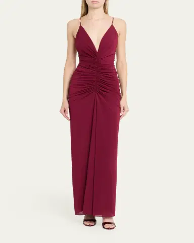 Ronny Kobo Anya Ruched Tissue Jersey Column Gown | Thumbnail 2