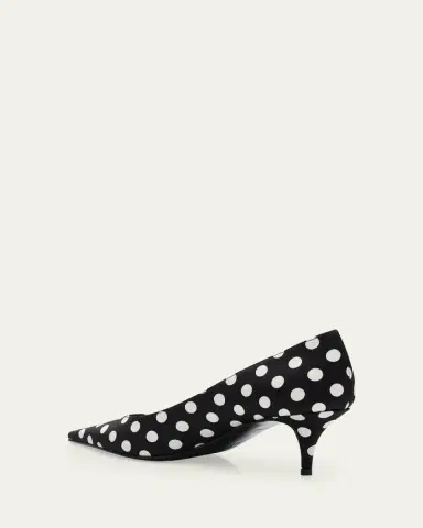 Amina Muaddi 55mm Barbara Polka-Dot Satin Pumps | Thumbnail 2