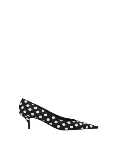Amina Muaddi 55mm Barbara Polka-Dot Satin Pumps | Thumbnail 1