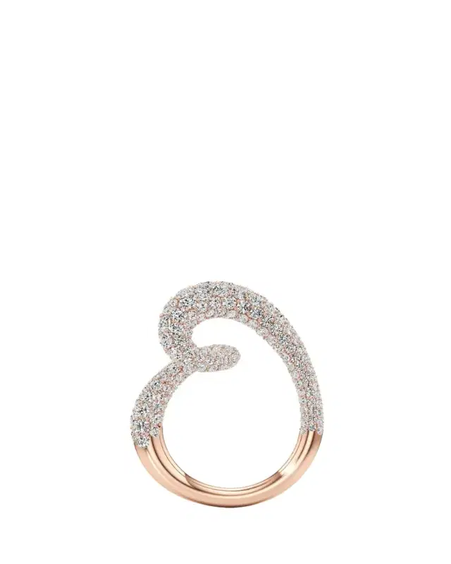 Unsaid Whirlwind Half Lab-Grown Diamond Pave Ring in 18K Rose Gold