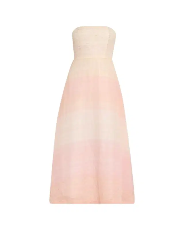 BERNADETTE Odette Strapless Threaded Silk Midi Dress