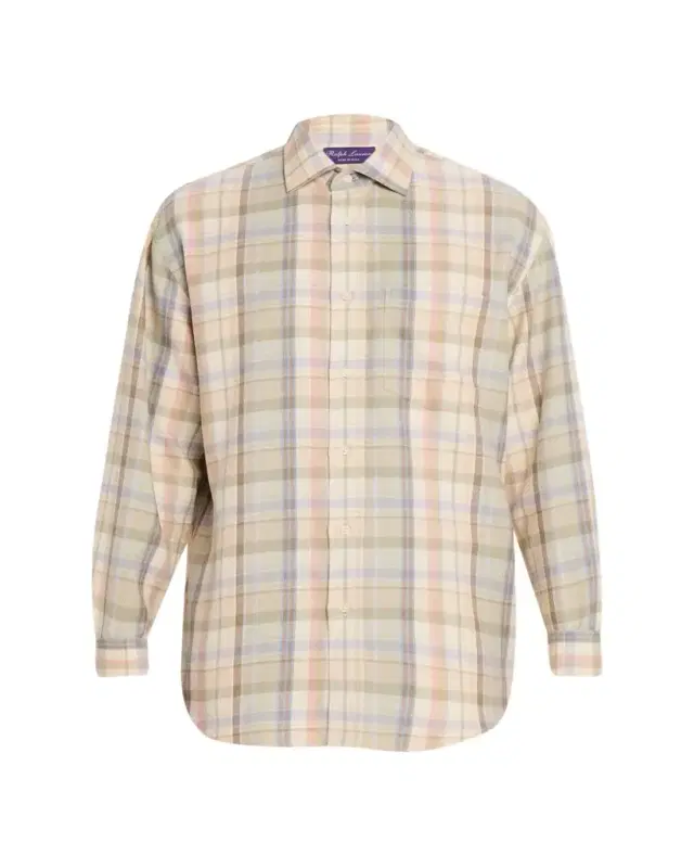 Ralph Lauren Purple Label Plaid Hemp-Cotton Shirt