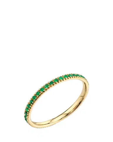 Sydney Evan 14K Yellow Gold Emerald Eternity Ring | Thumbnail 1