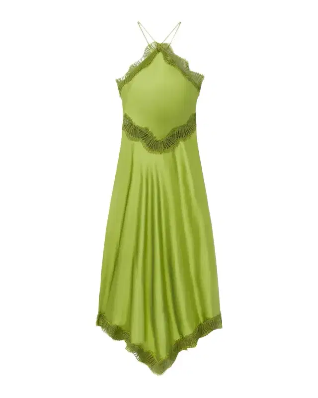 A.L.C. Lucia Satin & Lace Midi Dress
