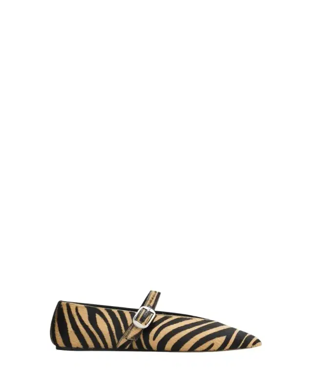 Le Monde Beryl Stella Zebra Calf Hair Ballerina Flats