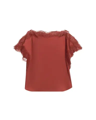 A.L.C. Luna Satin Lace-Trim Top | Thumbnail 1 A.L.C. Luna Satin Lace-Trim Top | Thumbnail 1