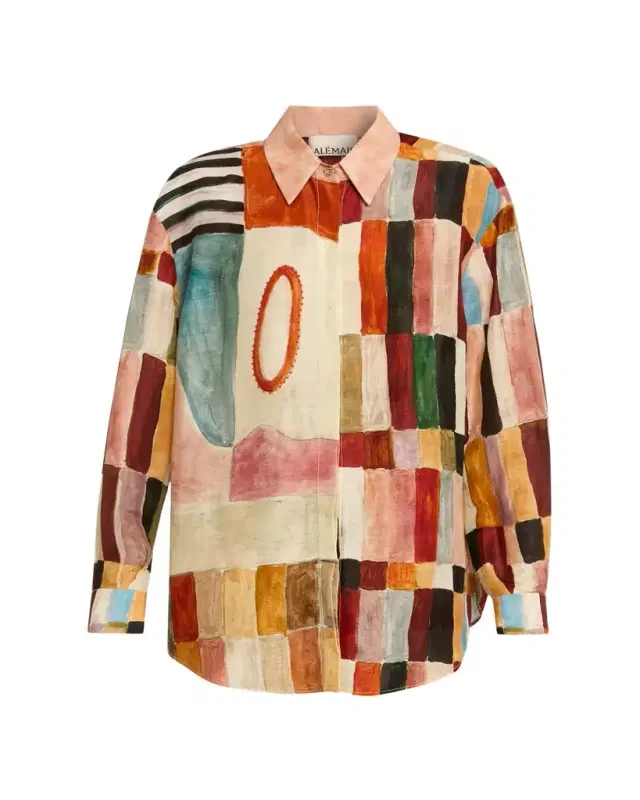 ALEMAIS Marjorelle Button-Front Silk Shirt