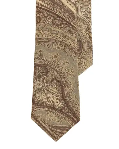 Ralph Lauren Purple Label Men's Paisley Linen-Silk Tie | Thumbnail 1 Ralph Lauren Purple Label Men's Paisley Linen-Silk Tie | Thumbnail 1
