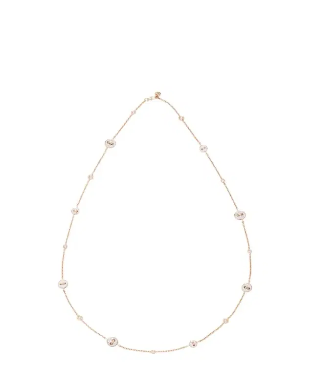 Pomellato 18K Rose Gold Diamond Pom Pom Dot Necklace