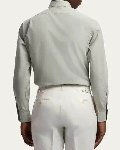 Ralph Lauren Purple Label Men's Cotton End-on-End Dress Shirt | Thumbnail 3 Ralph Lauren Purple Label Men's Cotton End-on-End Dress Shirt | Thumbnail 3