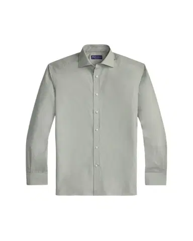 Ralph Lauren Purple Label Men's Cotton End-on-End Dress Shirt | Thumbnail 1 Ralph Lauren Purple Label Men's Cotton End-on-End Dress Shirt | Thumbnail 1