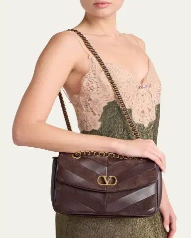 Valentino Garavani Djuna Medium Patchwork Chevron Shoulder Bag | Thumbnail 2 Valentino Garavani Djuna Medium Patchwork Chevron Shoulder Bag | Thumbnail 2
