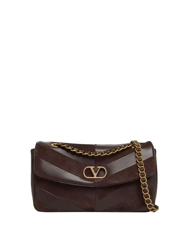 Valentino Garavani Djuna Medium Patchwork Chevron Shoulder Bag