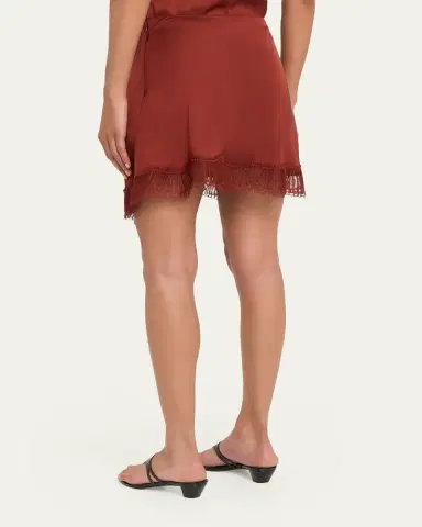 A.L.C. Dion Satin Lace-Trim Mini Skirt | Thumbnail 3