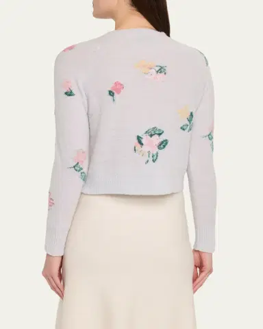 BERNADETTE Clemente Floral Crewneck Cardigan | Thumbnail 3