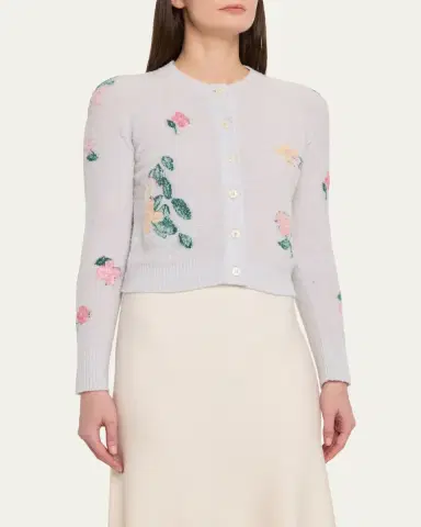 BERNADETTE Clemente Floral Crewneck Cardigan | Thumbnail 4