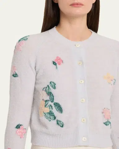 BERNADETTE Clemente Floral Crewneck Cardigan | Thumbnail 5
