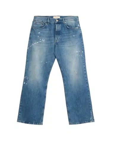 Jeanerica Men's Paint Splatter Medium Blue Denim Jeans | Thumbnail 1