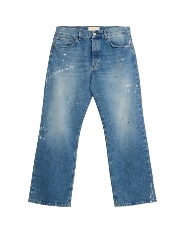 Jeanerica Men's Paint Splatter Medium Blue Denim Jeans