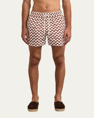 Frescobol Carioca Men's Copacabana Wave-Print Swim Trunks | Thumbnail 3