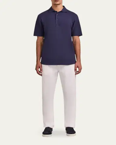 Frescobol Carioca Men's Cotton Pique Polo Shirt | Thumbnail 2