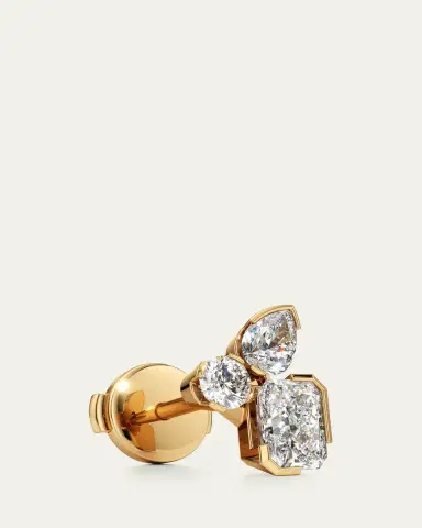 Unsaid Meta Lab-Grown Diamond Cluster Stud Earrings in 18K Yellow Gold | Thumbnail 3 Unsaid Meta Lab-Grown Diamond Cluster Stud Earrings in 18K Yellow Gold | Thumbnail 3