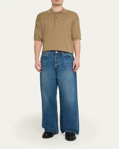 Jeanerica Men's Dark Blue Wide-Leg Denim Jeans | Thumbnail 2