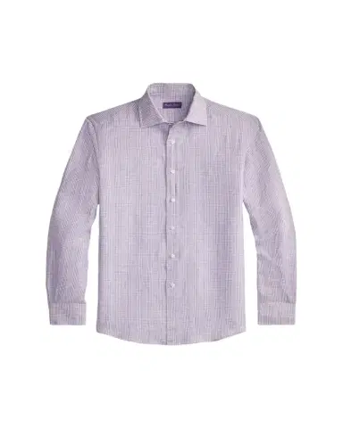 Ralph Lauren Purple Label Glen Check Linen Shirt | Thumbnail 1