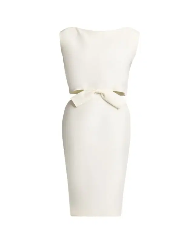 Balenciaga Sleeveless Bow Draped-Back Cutout Midi Dress