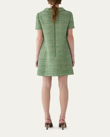Carolina Herrera Collared Metallic Tweed Mini Shift Dress | Thumbnail 3 Carolina Herrera Collared Metallic Tweed Mini Shift Dress | Thumbnail 3