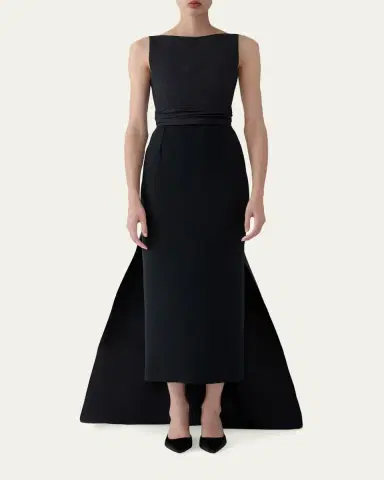 Carolina Herrera Sleeveless Silk Column Dress with Train | Thumbnail 2