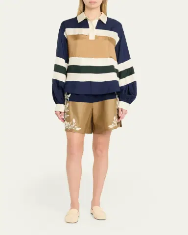 Sea Juliet Stripe Long-Sleeve Polo | Thumbnail 2