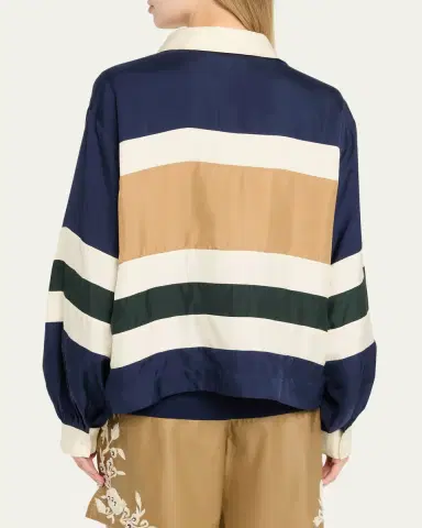 Sea Juliet Stripe Long-Sleeve Polo | Thumbnail 3