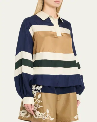 Sea Juliet Stripe Long-Sleeve Polo | Thumbnail 4