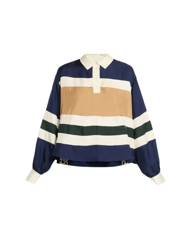 Juliet Stripe Long-Sleeve Polo