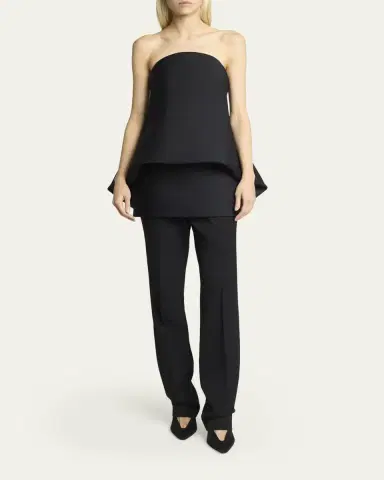 Balenciaga Strapless Draped Mini Balloon Dress | Thumbnail 2