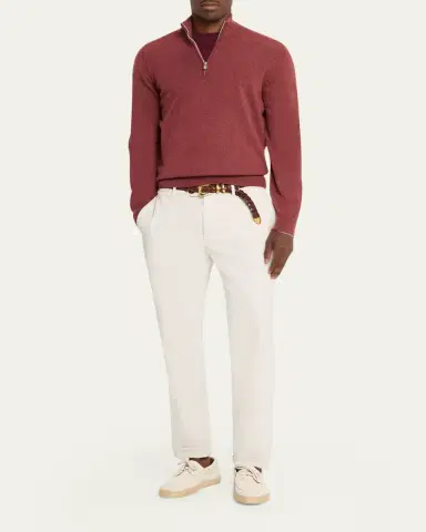 Brunello Cucinelli Men's Suede Jute-Sole Boat Shoes | Thumbnail 3
