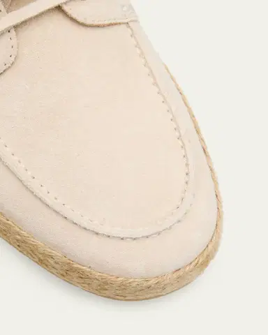 Brunello Cucinelli Men's Suede Jute-Sole Boat Shoes | Thumbnail 5