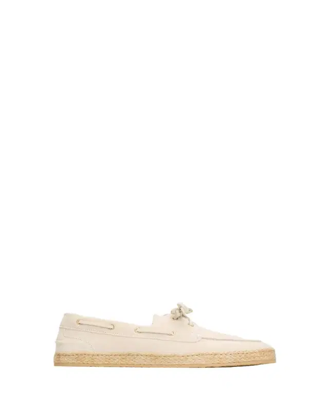 Brunello Cucinelli Men's Suede Jute-Sole Boat Shoes