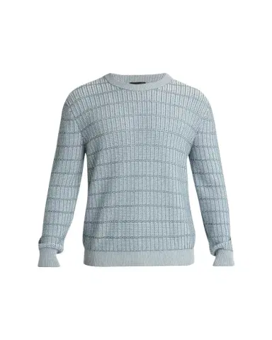Brioni Men's Cotton and Linen Grid Knit Crewneck Sweater | Thumbnail 1