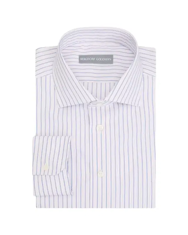 Bergdorf Goodman Men's Cotton Multi-Stripe Spread Collar Dress Shirt