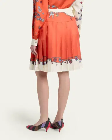 Versace Printed Silk Twill Skirt | Thumbnail 3 Versace Printed Silk Twill Skirt | Thumbnail 3