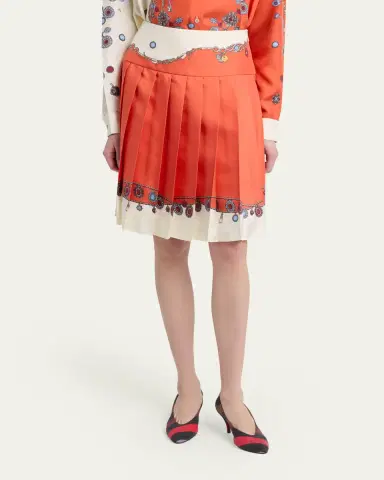 Versace Printed Silk Twill Skirt | Thumbnail 4 Versace Printed Silk Twill Skirt | Thumbnail 4